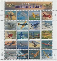USPS 1997 Classic American Aircraft - Sheet of Twe