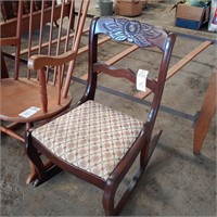 SMALL WOOD ROCKING CHAIR