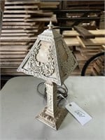 SMALL SLAG GLASS PANEL DESK LAMP