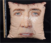 NICHOLAS CAGE Sequin Pillow