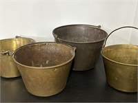 Four Hayden's Patent Brass Buckets