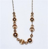 14k gold beaded necklace 2.5g