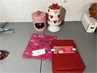 VALENTINE THEMED COOKIE JARS AND DECOR