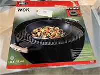 WEBER WOK AND CAST IRON 2 HANDLED PAN APPEAR NEW