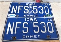 Pair of 1986 Iowa Lic. Plates-NFS530