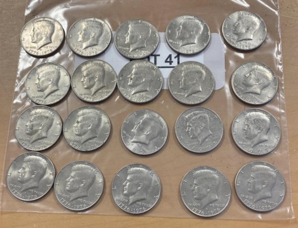 20 KENNEDY HALF DOLLARS / NON SILVER / SHIPS