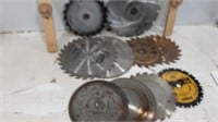 10 Misc. Saw Blades w/ Wooden Holders