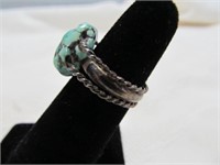 Custom Sterling Silver & Turquoise Nugget Ring