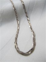 Sterling Silver Braided Herringbone 18" Necklace
