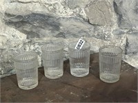 (4) HEAVY GLASS TUMBLERS