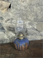 OIL LANTERN WITH POTTERY BASE