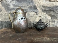 (2) SILVERPLATE INCENSE AND TEA POT