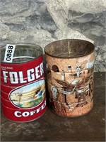 (2) VTG. 3 LB. COFFEE CANS