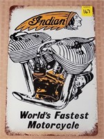 Indian World's Fastest Motorcyle Metal Sign