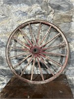 ANTIQUE WOOD SPOKE WAGON WHEEL