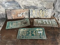 (5) COLORADO LICENSE PLATES