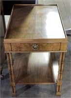(H) Vintage Baker Furniture One Drawer End Table