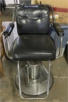 (SM) Vintage Faux Leather Chrome Metal Barbers