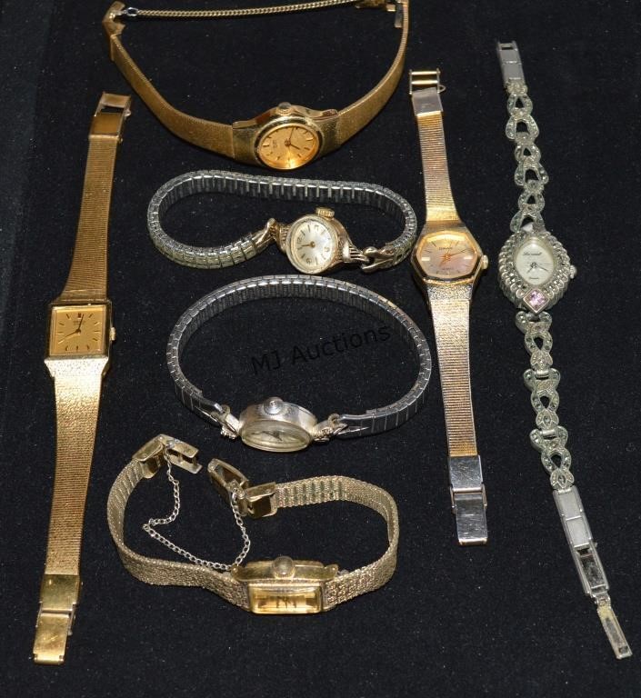 7 Vintage Ladies Wristwatches As 1 Lot