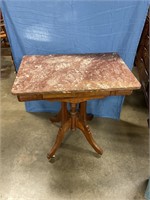 Marble top antique lamp table