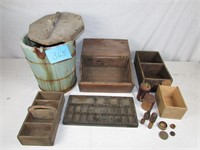 Primitive Boxes - Ice Cream Bucket - Wood Trays