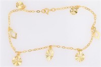 22 Kt Diamond Cut Fancy Design Ankle Bracelet