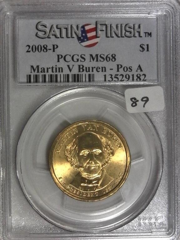 2008-P PCGS MS68 Martin Van Buren Dollar Pos A