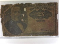 United States 25 Cent Fractional Note