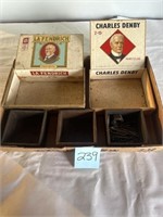 Set of 5 cigar boxes and other boxes