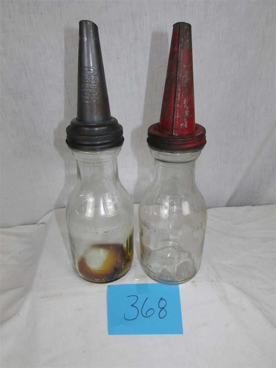 Vintage Glass Auto Oil Bottle - Master Oil Bottle