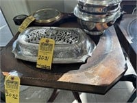 SHEFFIELD SILVER OVER BRASS SERVING TRAY