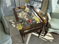 WOOD & GLASS END TABLE