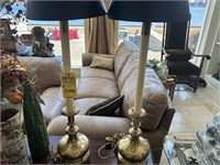 METAL / BRASS LAMPS WITH BLACK SHADES