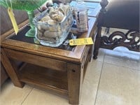 WOOD & GLASS END TABLES