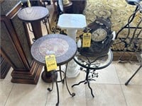 ASSORTED PEDESTALS - METAL / WOOD / MARBLE / GLASS