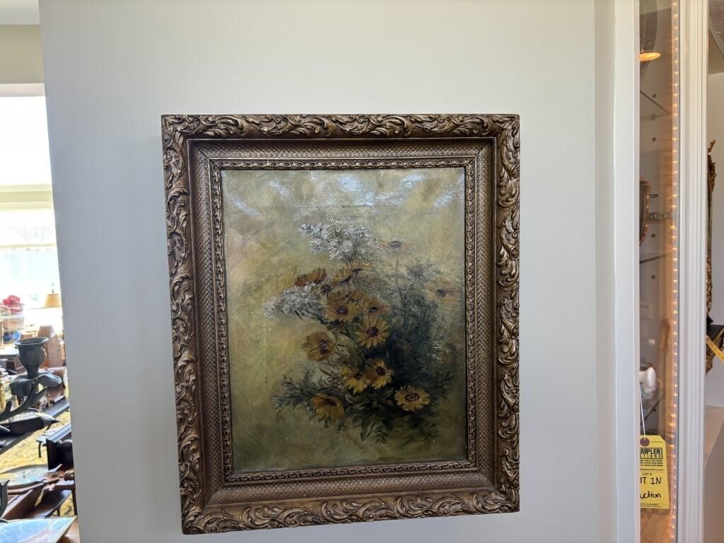 PAINTINGS - FLORAL - GOLD TONE FRAMES