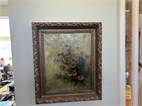 PAINTINGS - FLORAL - GOLD TONE FRAMES