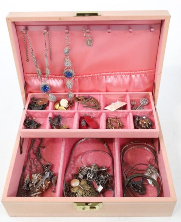 Sterling Silver & Costume Jewelry Box Lot