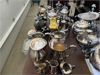 SILVER PLATED PIECES - TEAPOTS, COFFEE POTS, PITCH