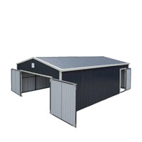 16' x 24' Metal Garage Shed w/Double Front Doors