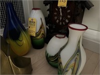 ASSORTED MULTI-COLORED VASES