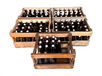 (5) Wooden Crates w/French Beer Bottles