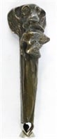 Antique Bronze Finish Dachshund Head Cigar Cutter