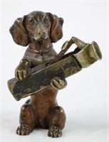 Antique Austrian Bronze Dachshund Cigar Cutter