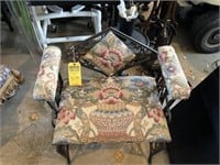 METAL CHAIR WITH FLORAL CUSHIONS