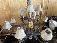 LARGE METAL CHANDELIER WITH 13 LIGHTS