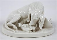 Nymphenburg Porcelain Dachshund With Pups Figurine