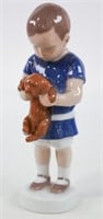 Bing & Grondahl Boy Holding Dachshund Figurine