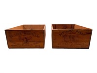 (2) French Wooden Wine Crates