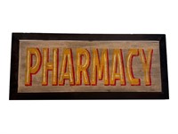 Hand Painted Wooden Pharmacy Sign